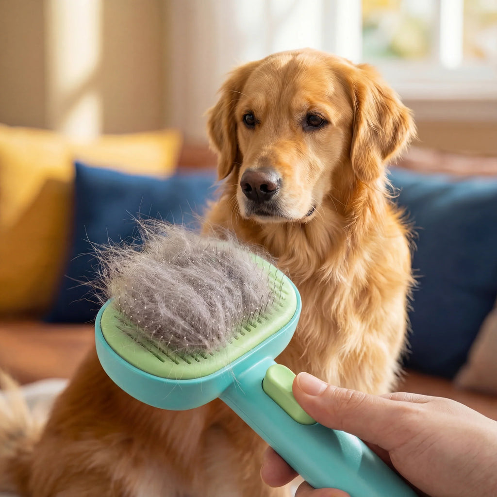 Dog Brush Self Cleaning Slicker Deshedding Metal Pins