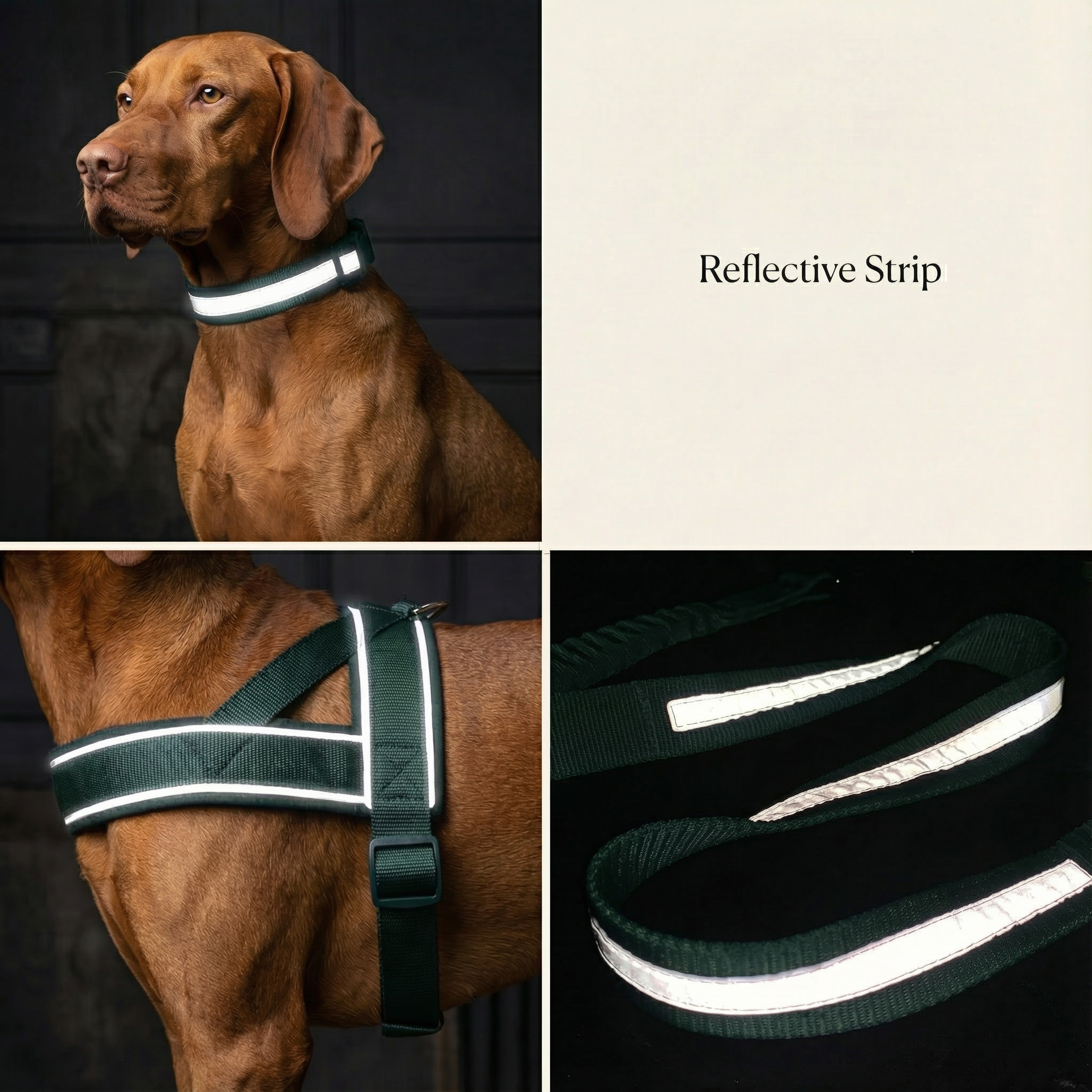 Dog Harness Collar Lead Reflective Adjustable No-Pull Nylon