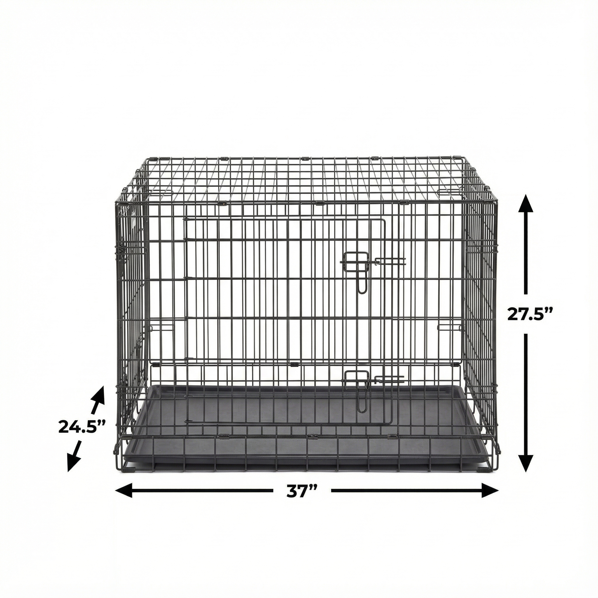 Dog Crate Dog Double Door Folding Wire Metal Indoor Training Kennel