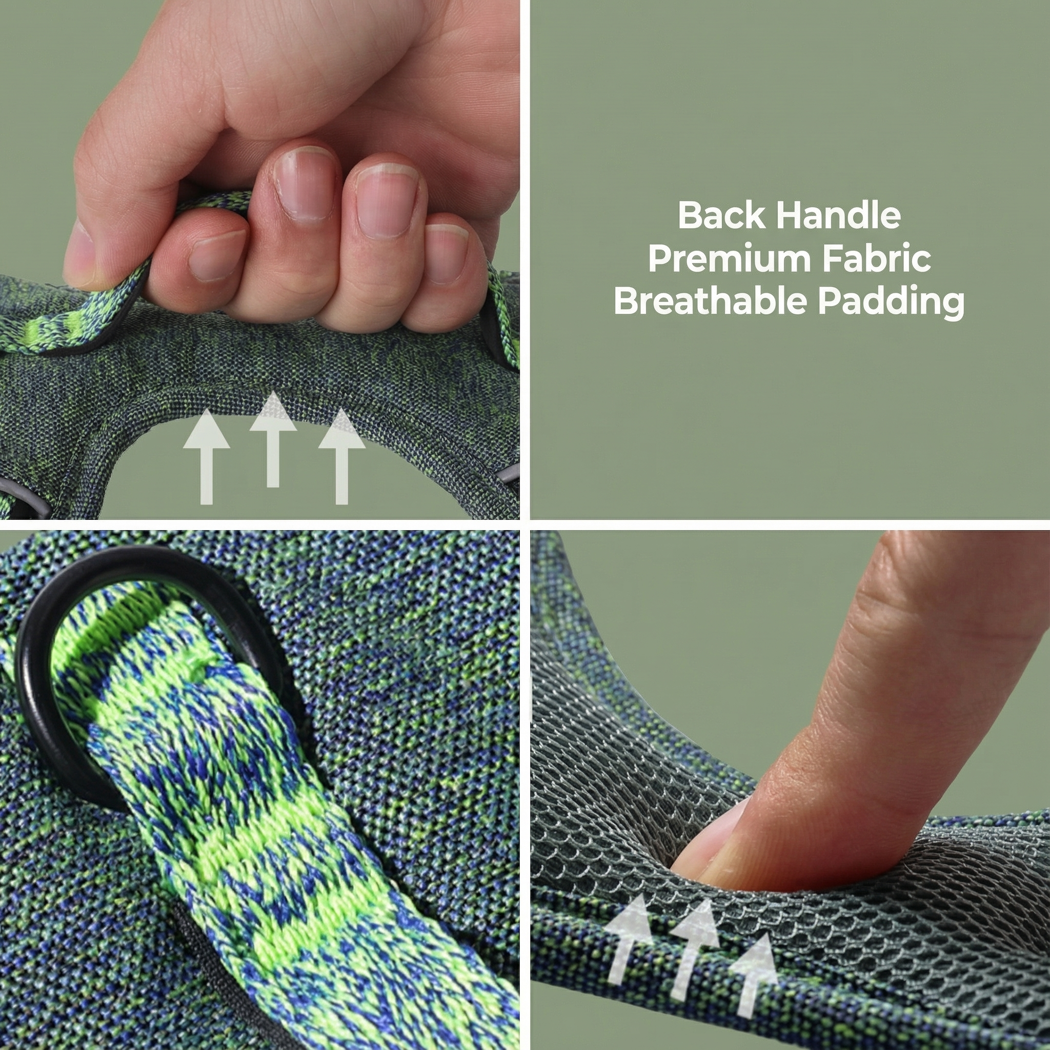 Dog Harness Dog No-Pull Adjustable Fabric Reflective Leash Attachment